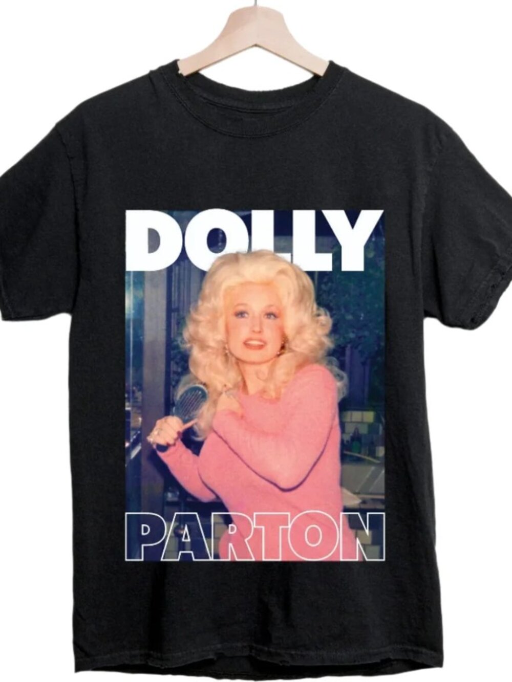 Dolly In Pink Black Thrifted Tee